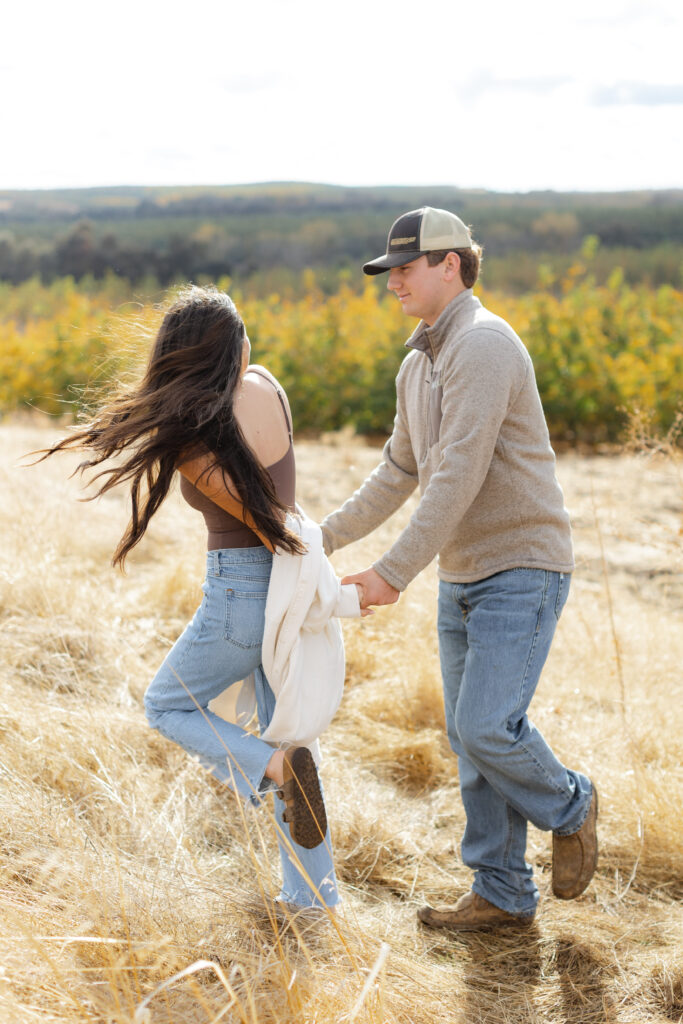 Dry Grass couples session in Linden CA