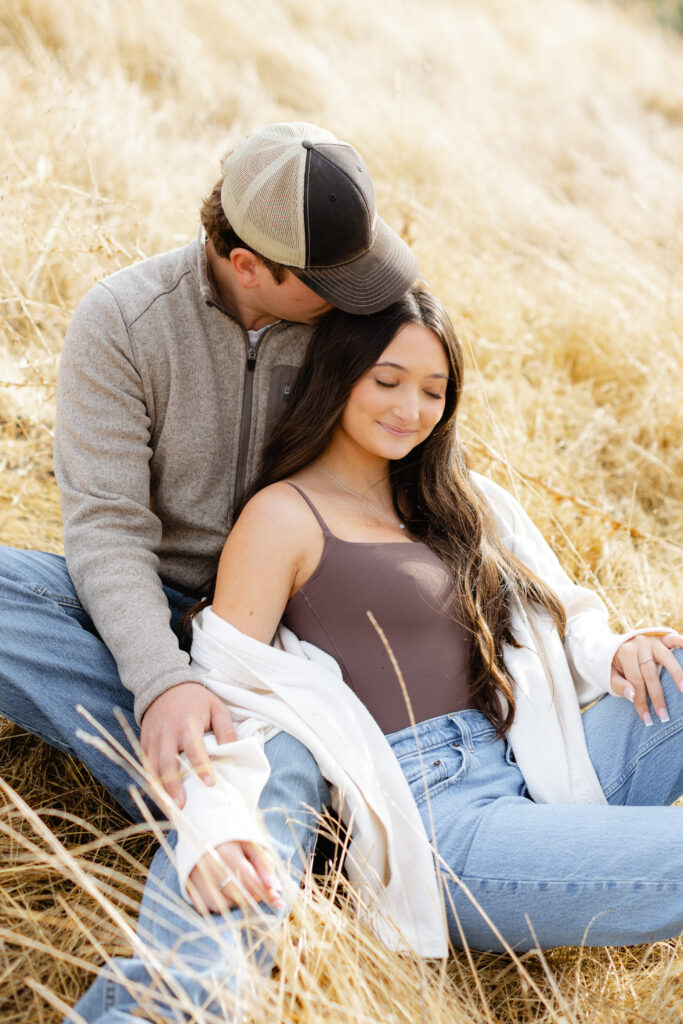 Dry Grass couples session in Linden CA