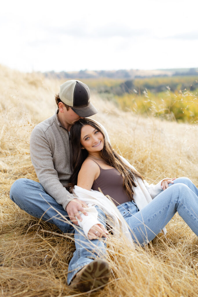 Dry Grass couples session in Linden CA