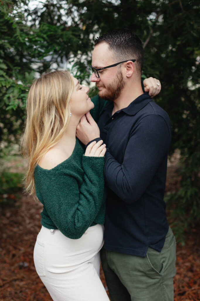 winter forrest engagement session in california