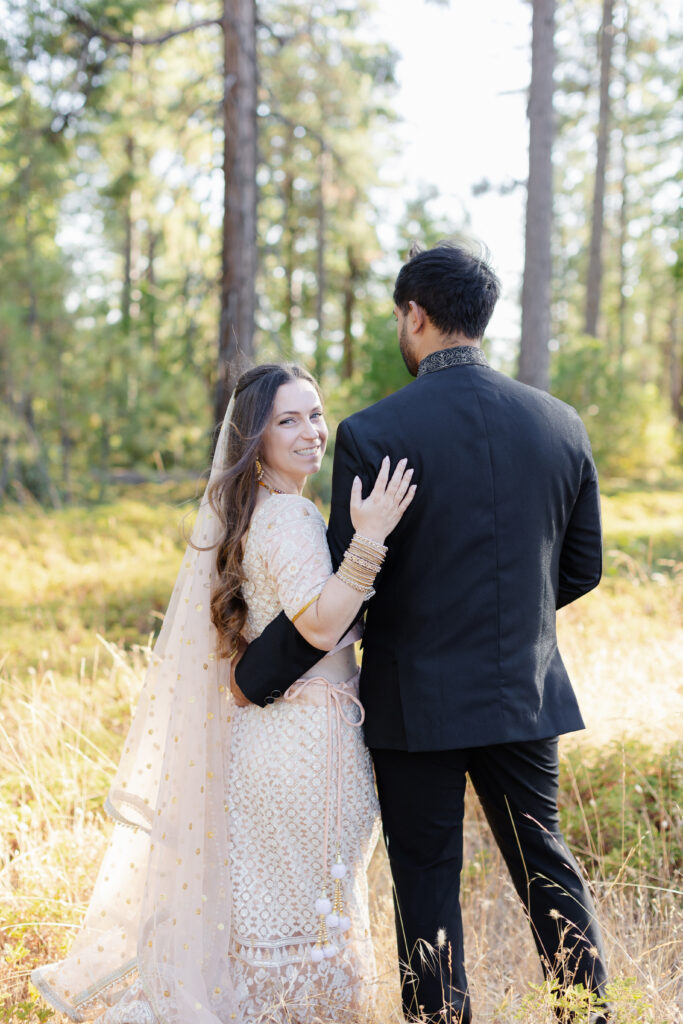 bride and groom indian bengali wedding portraits
