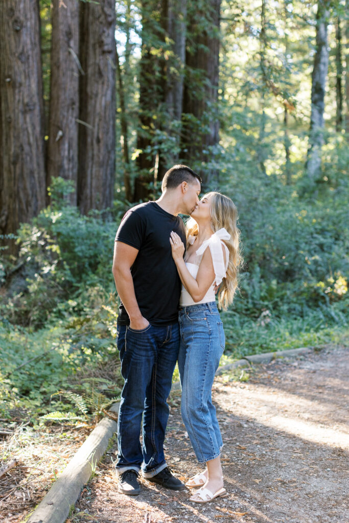 Couple's engagement session in Redwoods of Half Moon Bay
