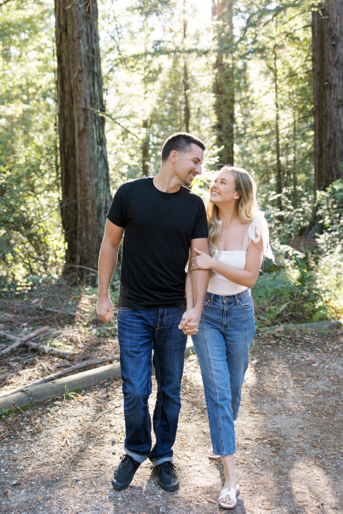 Redwood engagement session with couple