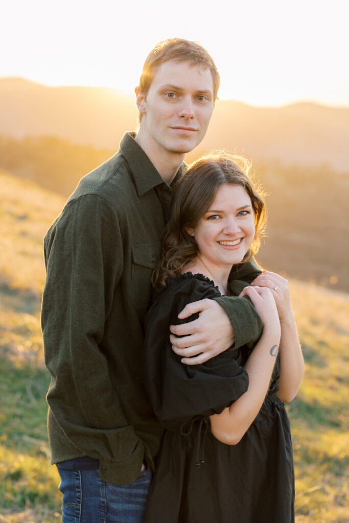 Black dress engagement session 