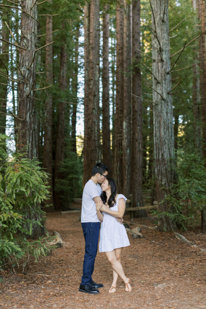 Bride and groom spring engagement session