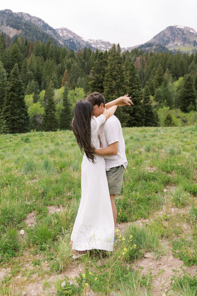 Utah Tibble Fork Reservoir engagement session in Spring 