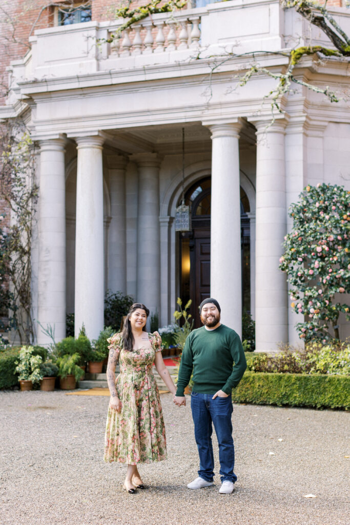 man and woman at filoli estate in woodside ca