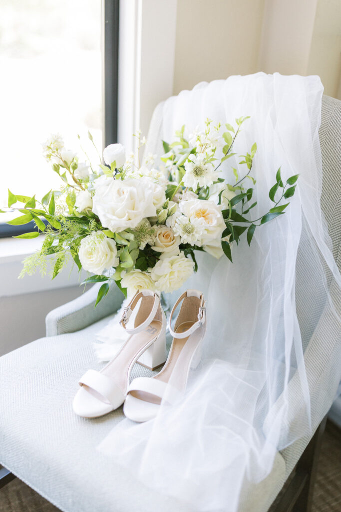 Silverado wedding bouquet and shoes