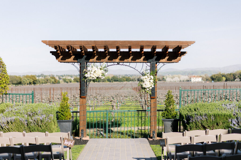 Ceremony lawn at the Palm event center wedding venue in livermore ca