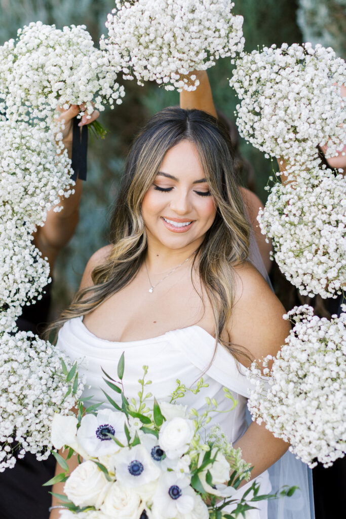 Baby's breath bridesmaid's bouquets