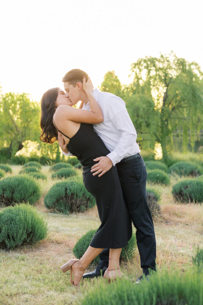 Golden hour engagement Session at Bywater Hollow Lavender Farm