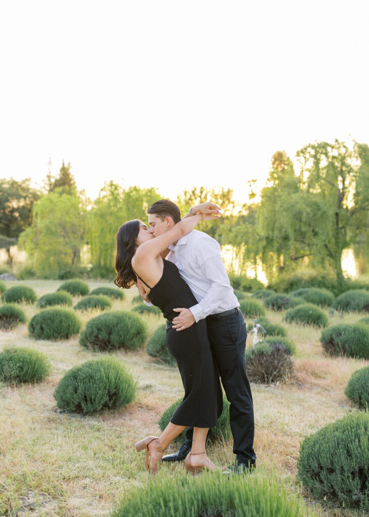 Golden hour engagement Session at Bywater Hollow Lavender Farm