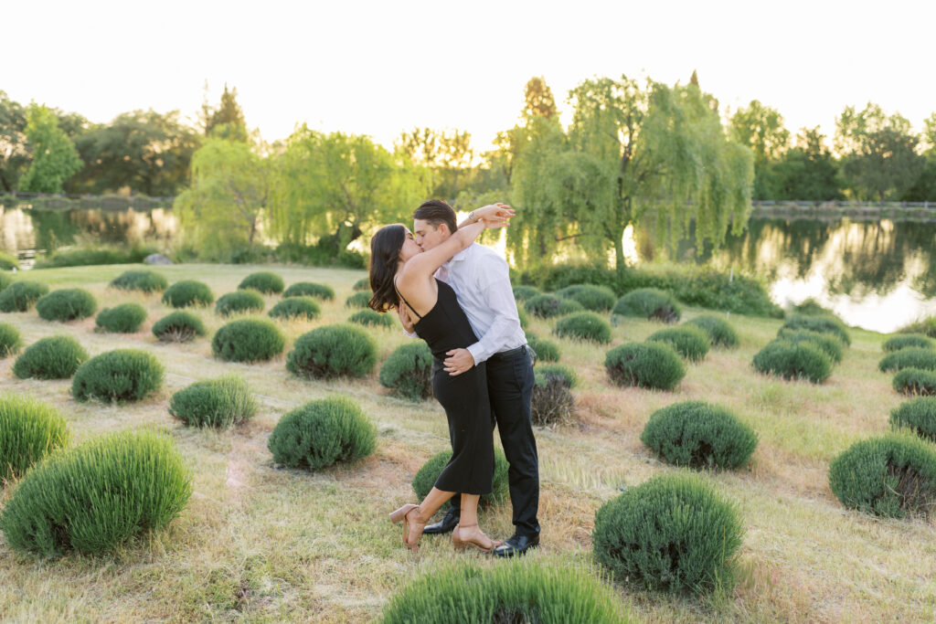 Golden hour engagement Session at Bywater Hollow Lavender Farm