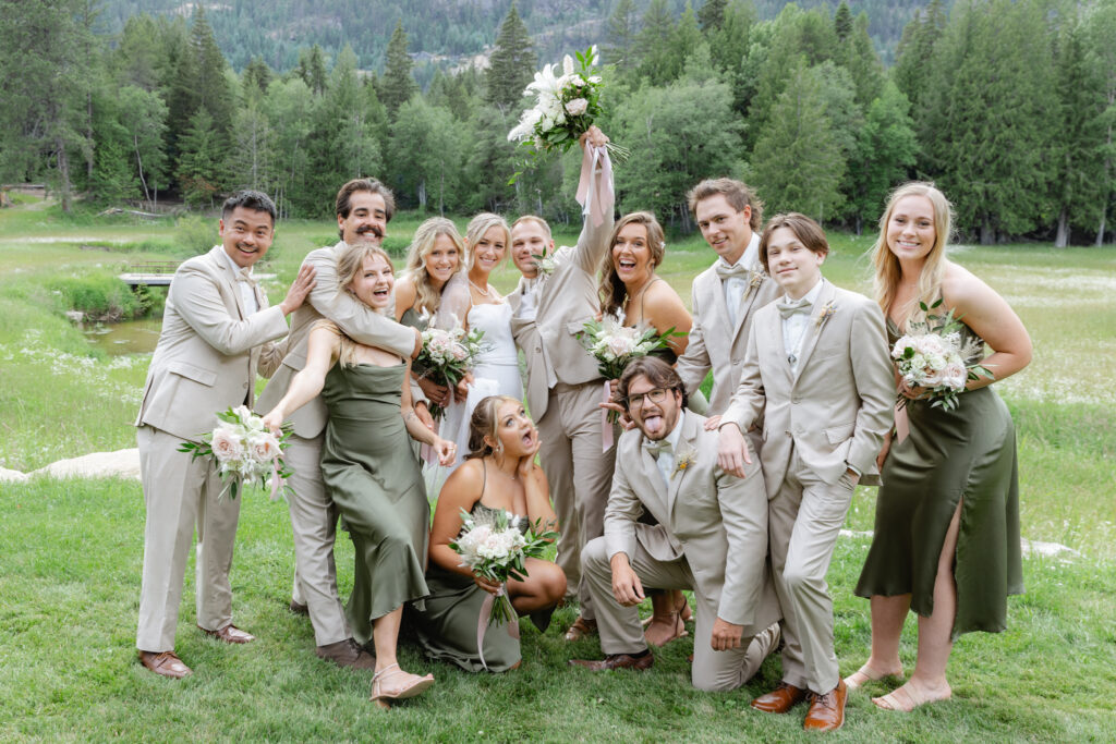 Sandpoint Idaho Wedding at Schweitzer  Mountain resort |Bridal Party Portraits