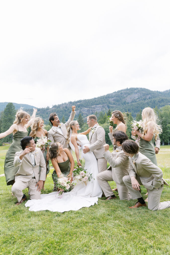 Sandpoint Idaho Wedding at Schweitzer  Mountain resort |Bridal Party Portraits