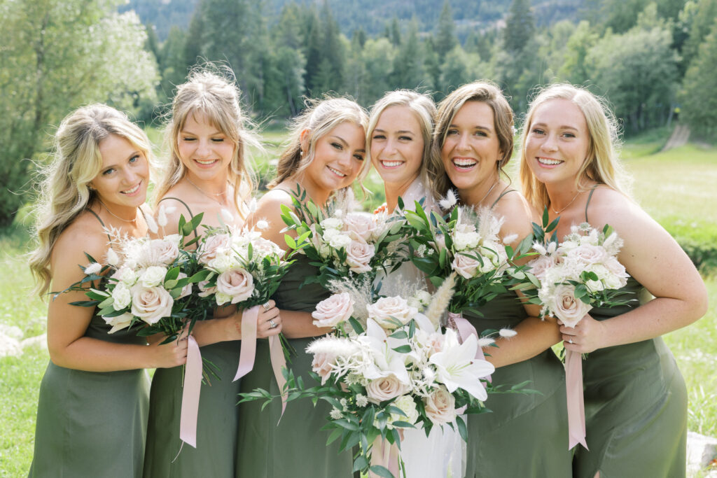 Sandpoint Idaho Wedding at Schweitzer  Mountain resort |Bridal Party Portraits
