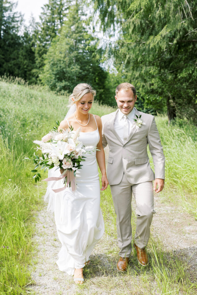 Sandpoint Idaho Wedding at Schweitzer  Mountain resort | Bride and groom first look