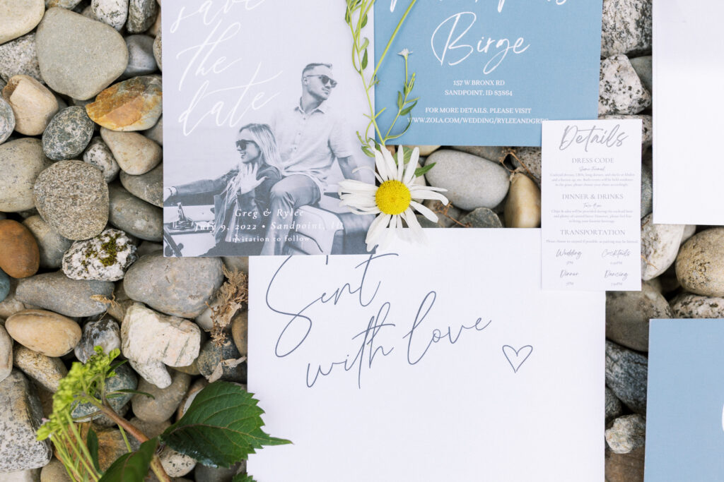 Sandpoint Idaho Wedding at Schweitzer  Mountain resort | Invitation suite