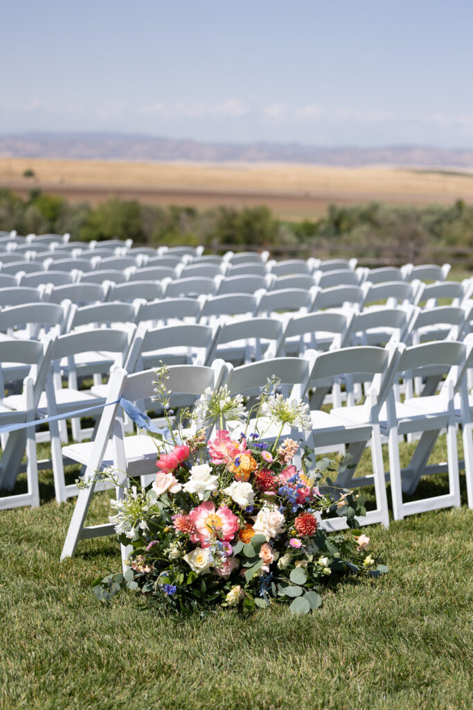 Carter Valley Ranch ceremony with  Colorful SUmmer Flowers