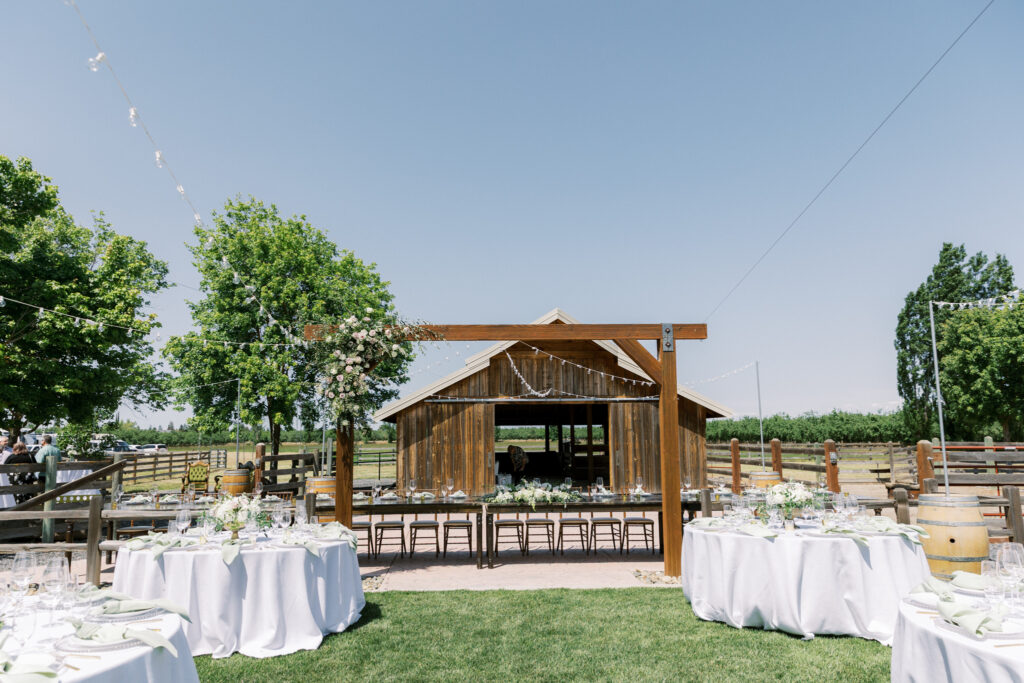 Central Valley Estate wedding wedding Reception outdoors