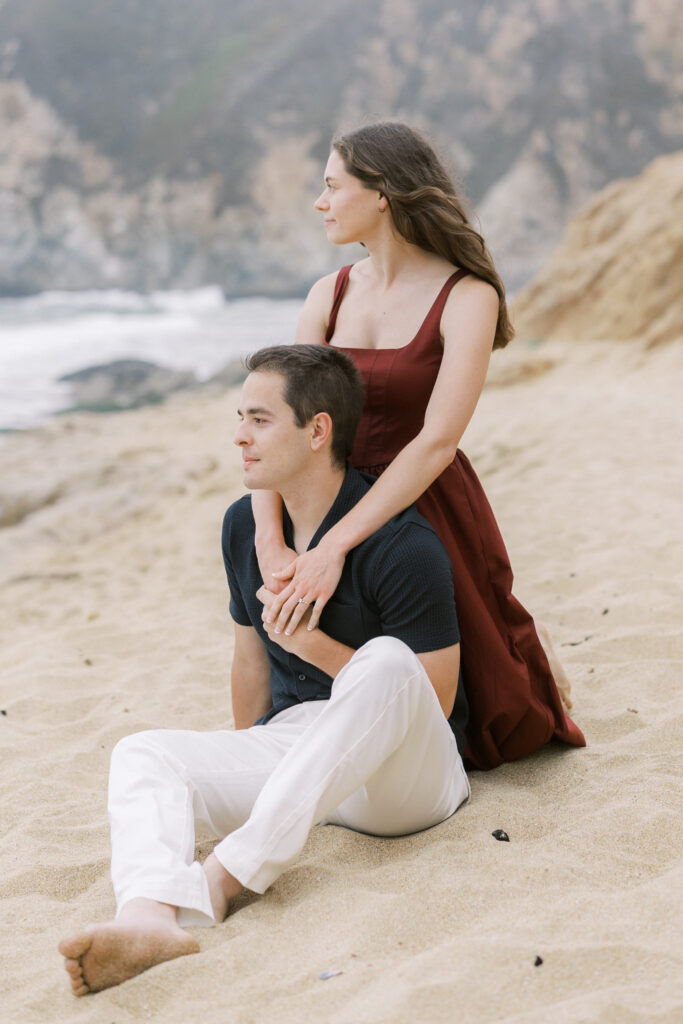 Engagement session at Gray Whale Cove State Beach