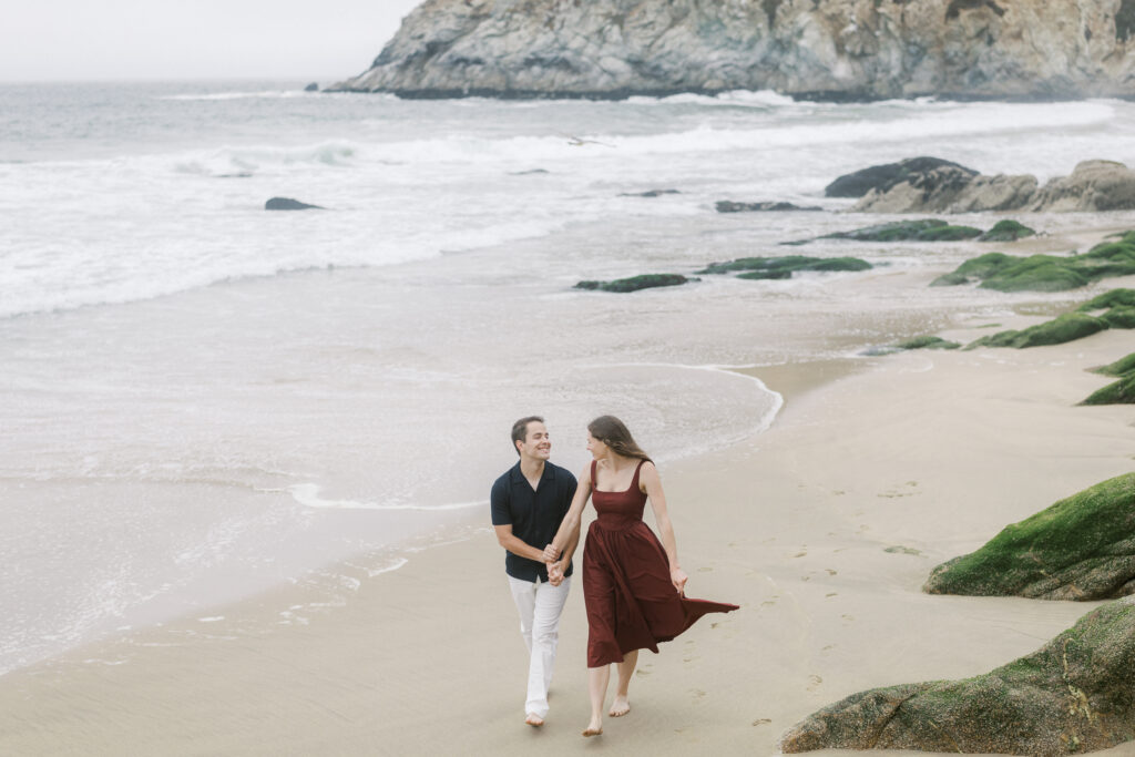 Engagement session at Gray Whale Cove State Beach