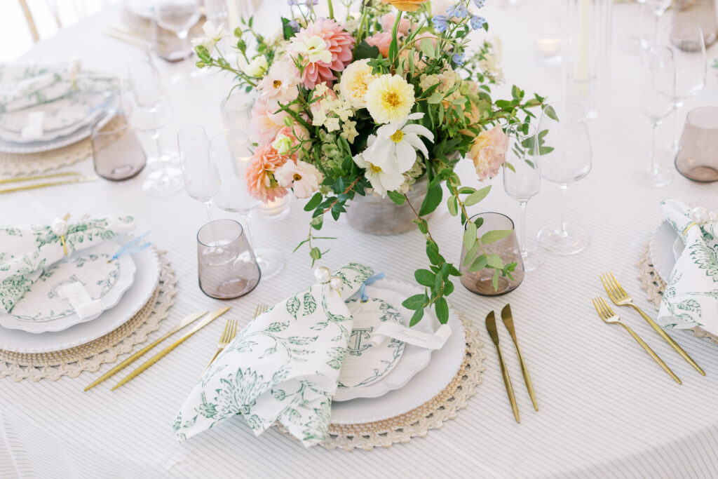 Luxury reception tablescape with florals at Eagle Oak Ranch Paso Robles wedding venue