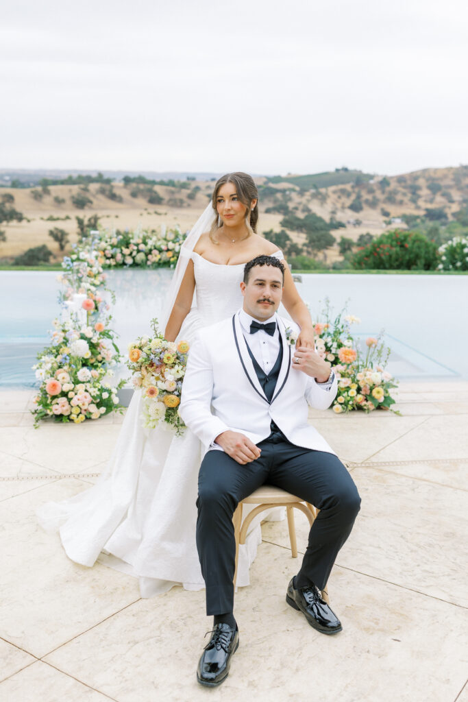 Elegant ceremony design at Paso Robles vineyard wedding venue Eagle Oak Ranch