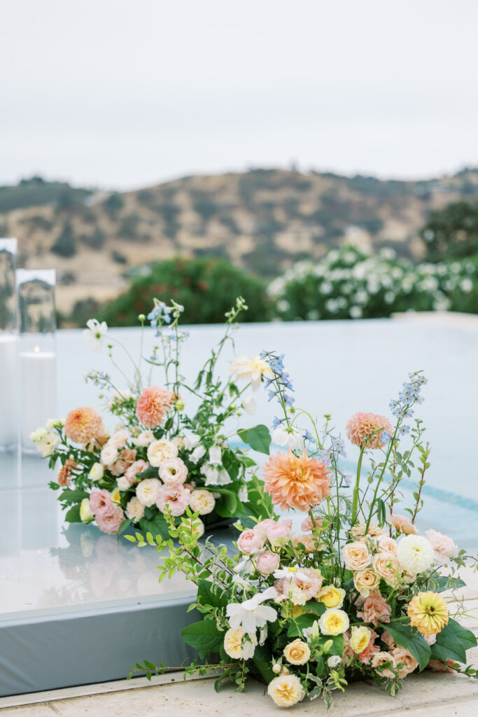 Outdoor ceremony at Eagle Oak Ranch with vineyard views in Paso Robles