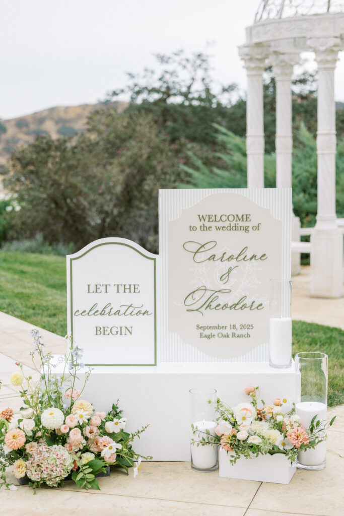 Outdoor ceremony at Eagle Oak Ranch with vineyard views in Paso Robles