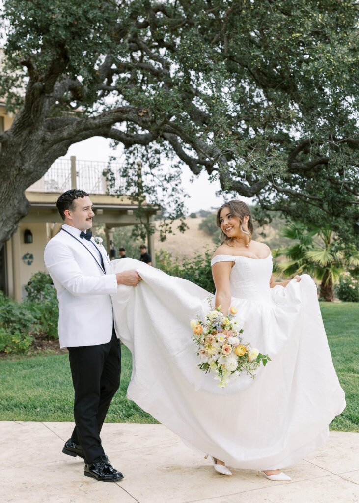 Romantic couple portrait at Eagle Oak Ranch, Paso Robles luxury wedding venue