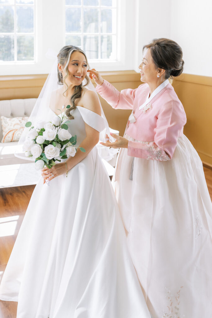 European-style architecture backdrop at University Redlands Marin wedding venue in Marin County