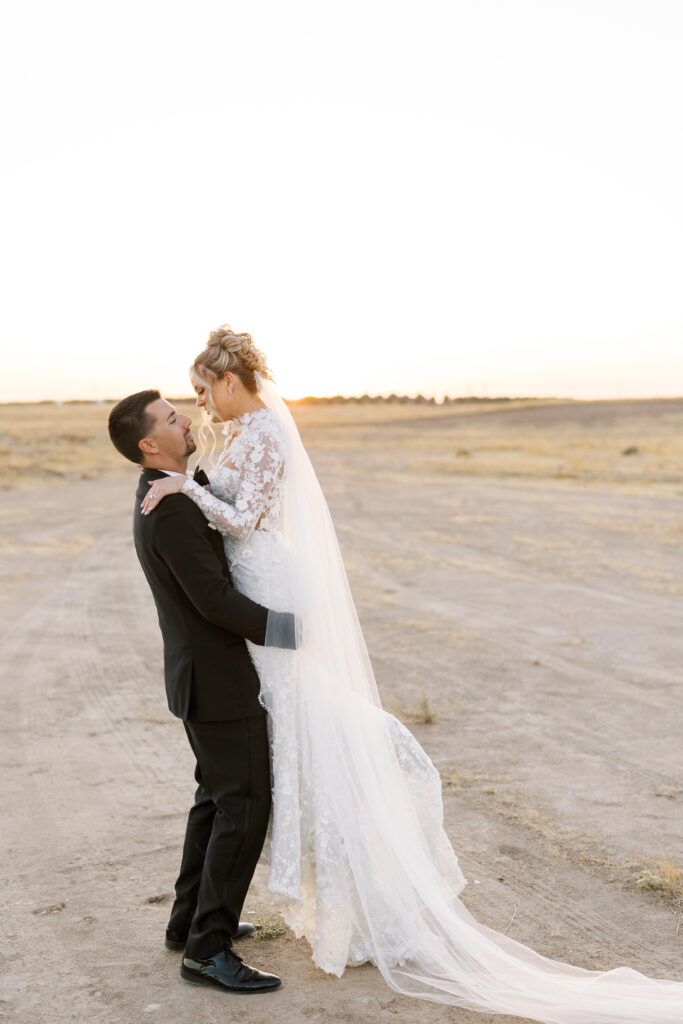 Golden hour couples portraits by shannon bryn photo glowing at dusk at The Margaux in Madera, California