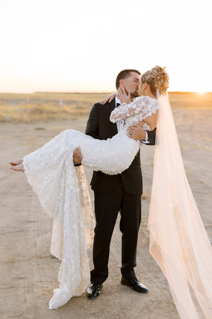 Golden hour couples portraits by shannon bryn photo glowing at dusk at The Margaux in Madera, California