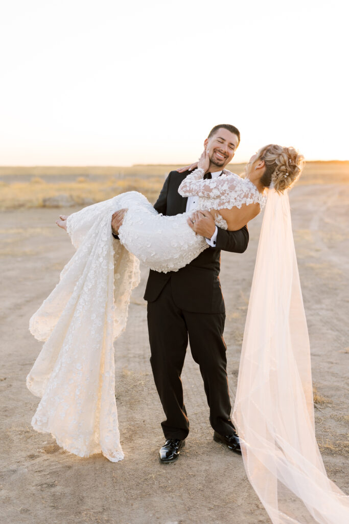 Golden hour couples portraits by shannon bryn photo glowing at dusk at The Margaux in Madera, California