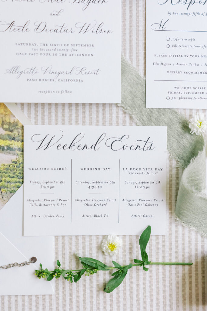Luxury Wedding Invitation Suite Santa Barbara Wedding photographer