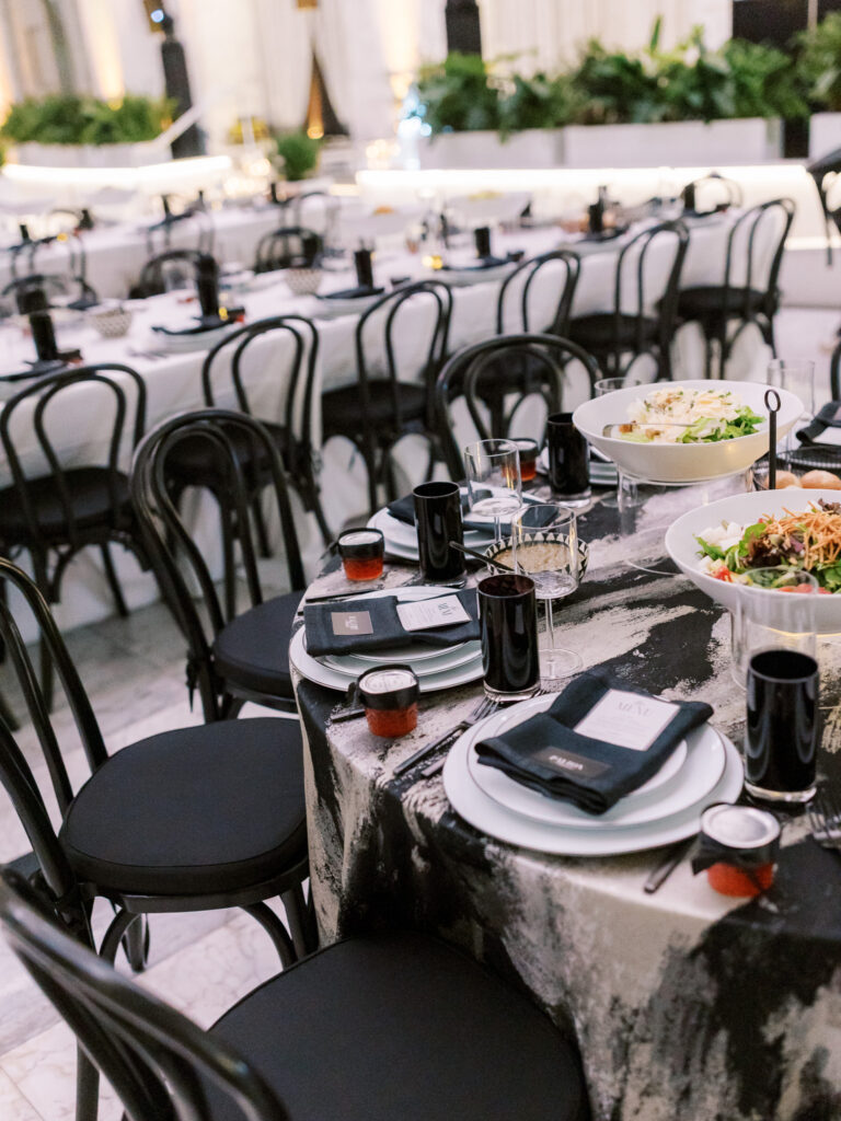 Luxury wedding reception décor at the Conservatory at One Sansome in San Francisco