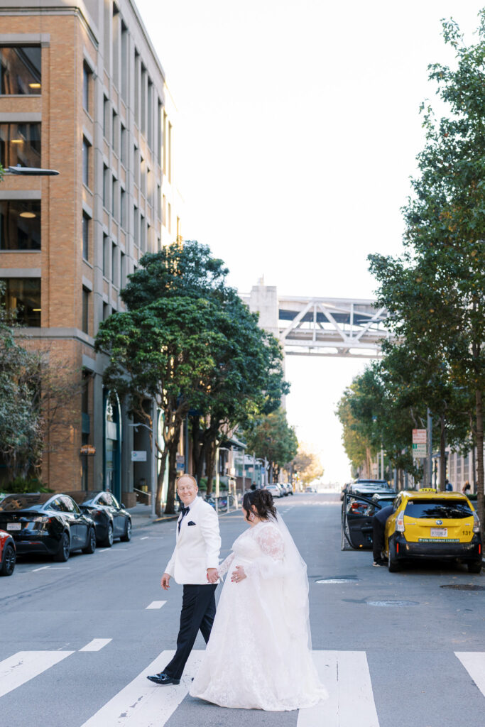 Couple sharing first-look moment captured by a luxury SF wedding photographer