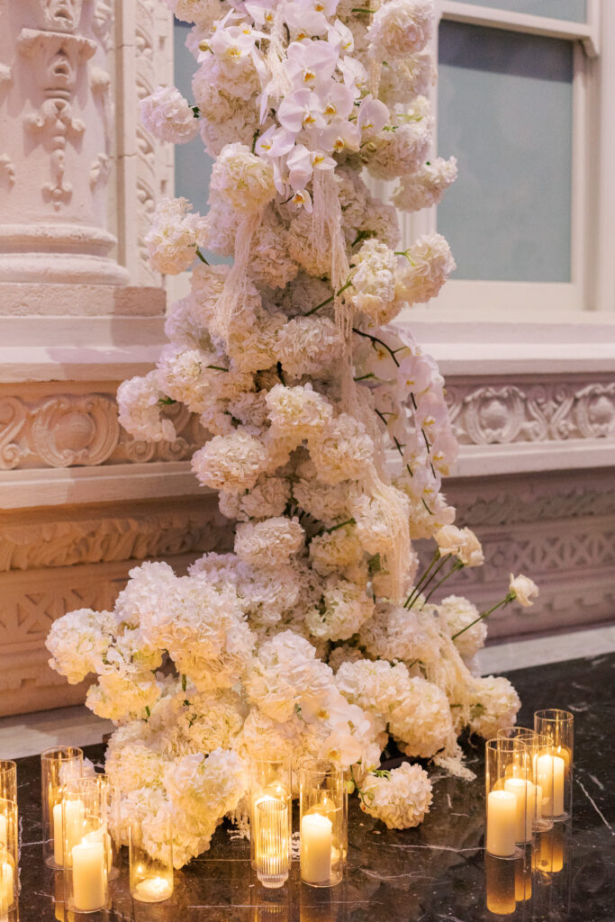 Luxury wedding reception décor at the Conservatory at One Sansome in San Francisco