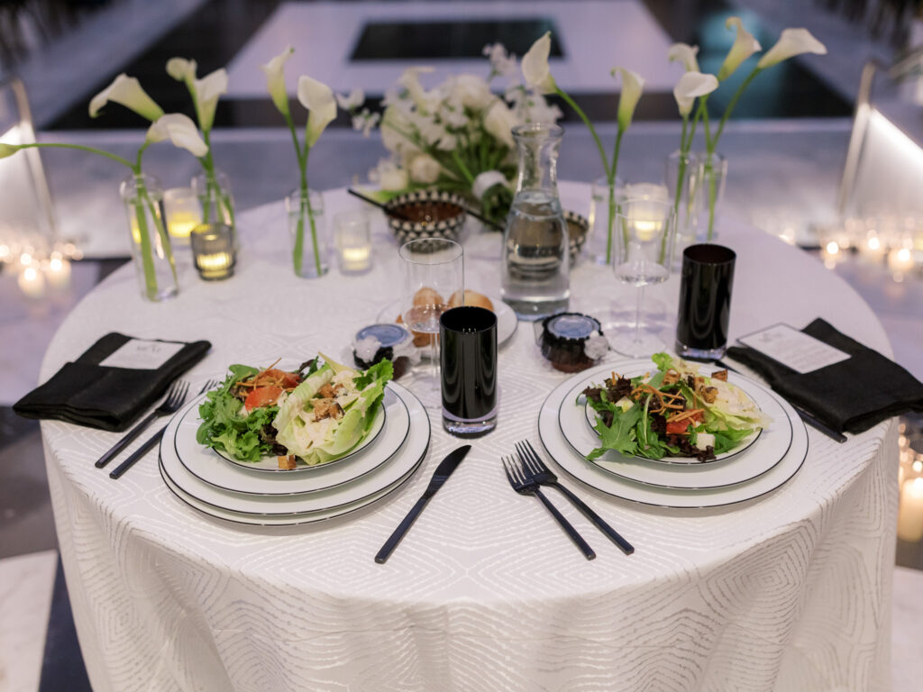 Luxury wedding reception décor at the Conservatory at One Sansome in San Francisco