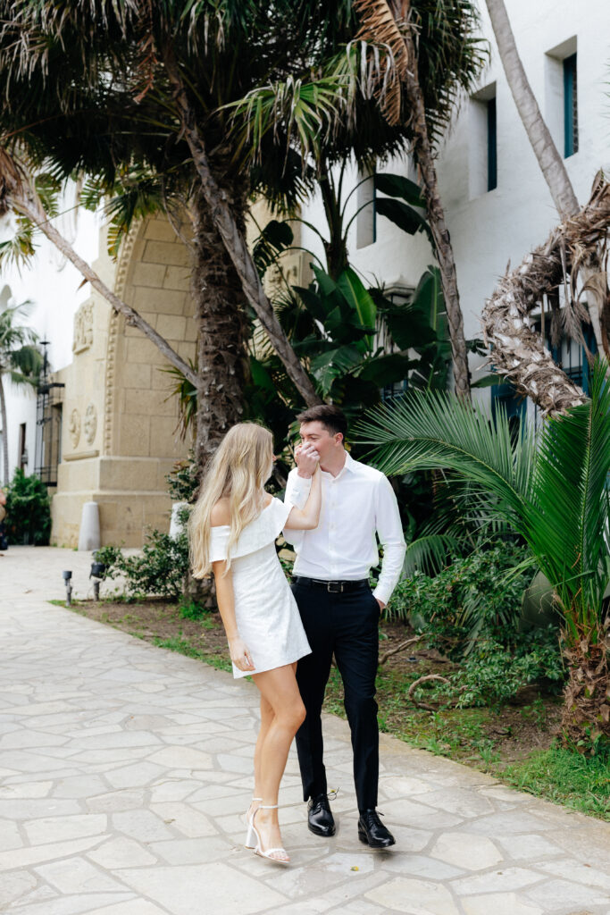 Santa Barbara Courthouse wedding ceremony in the Sunken Gardens
