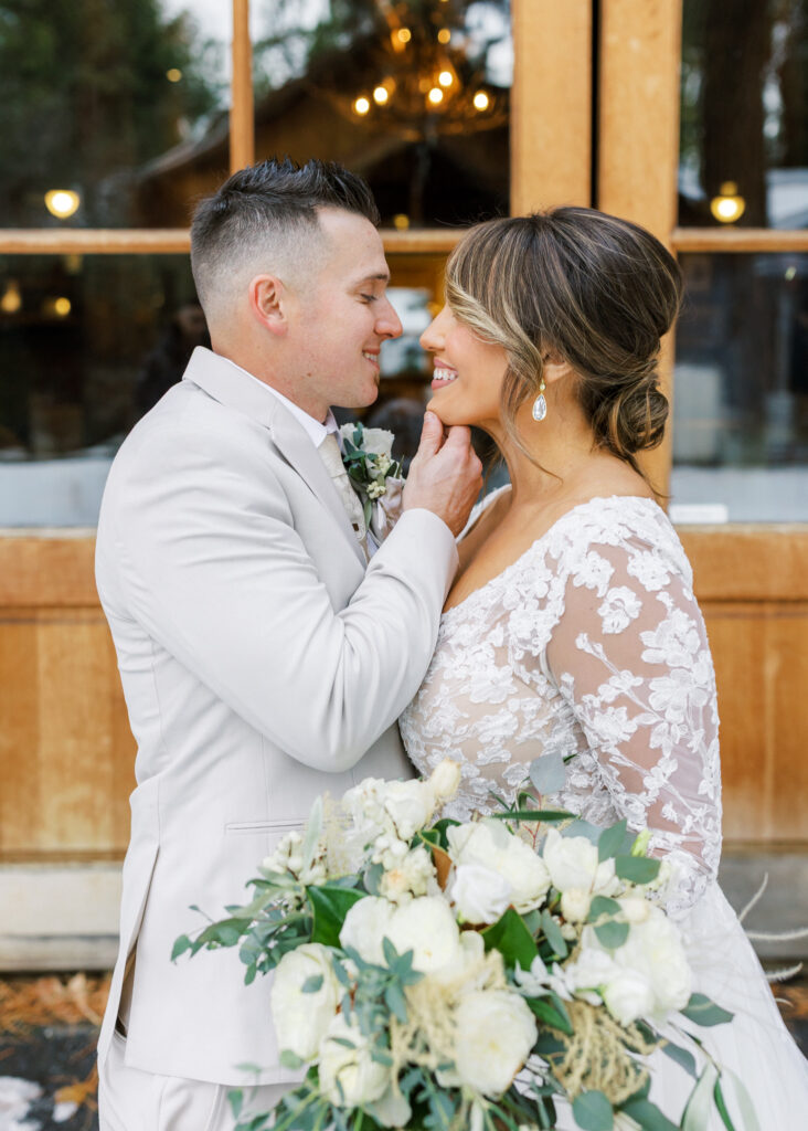 Yosemite forest wedding venue with rustic luxury cabins at Evergreen Lodge