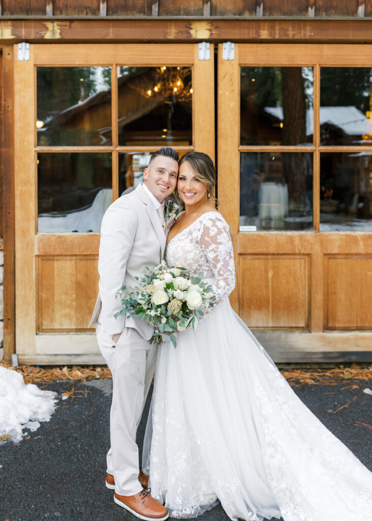 Yosemite forest wedding venue with rustic luxury cabins at Evergreen Lodge