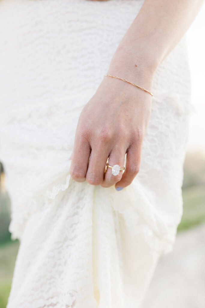 Engaged couple embracing during a Livermore engagement session at a scenic Bay Area location