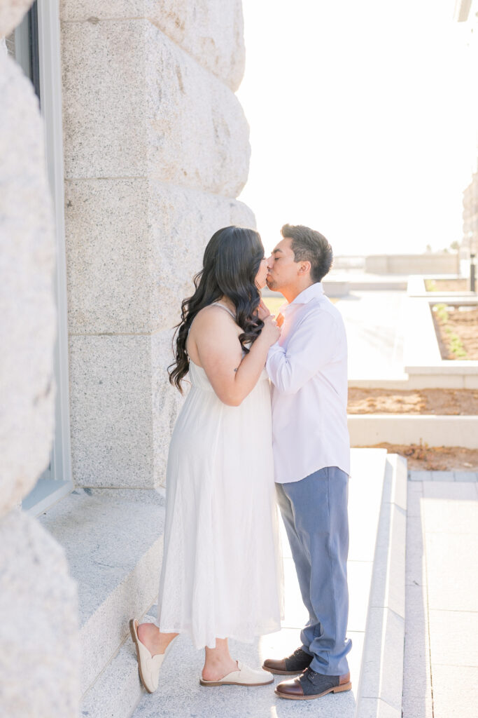 Utah engagement photographer classic Capitol architecture session