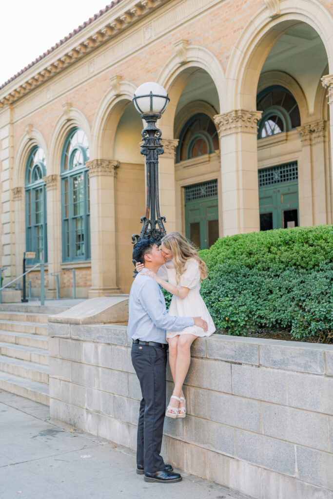Timeless and elevated engagement session in classic architecture environment