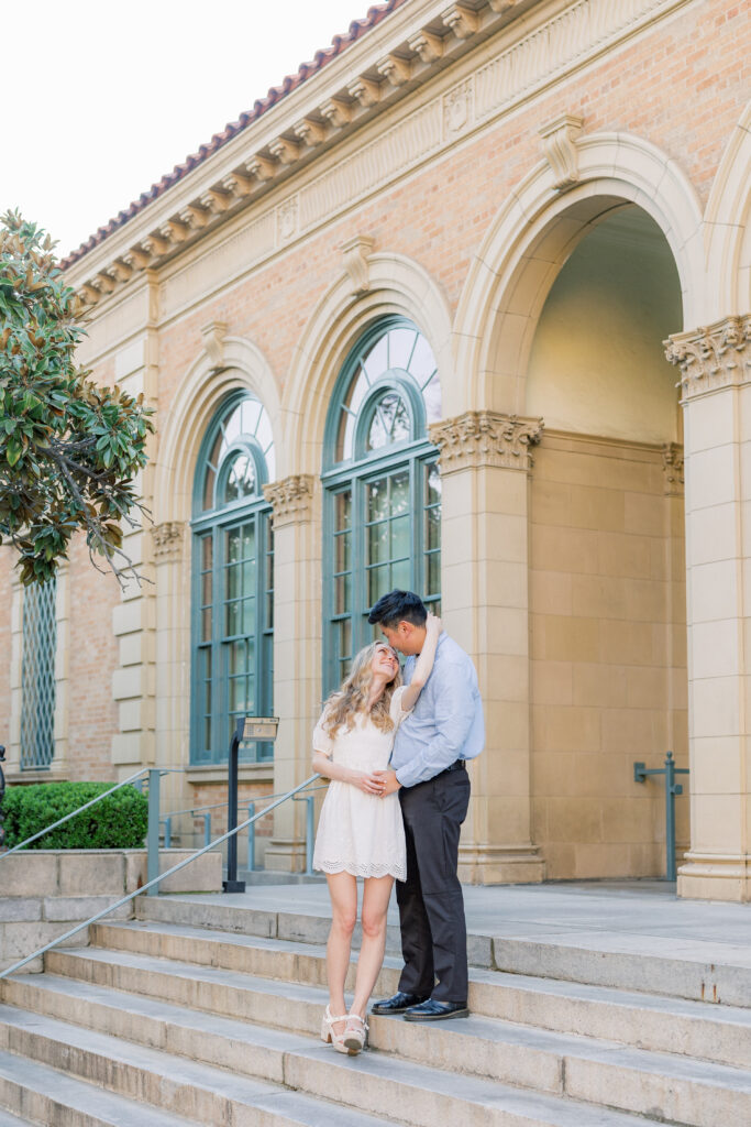 Timeless and elevated engagement session in classic architecture environment
